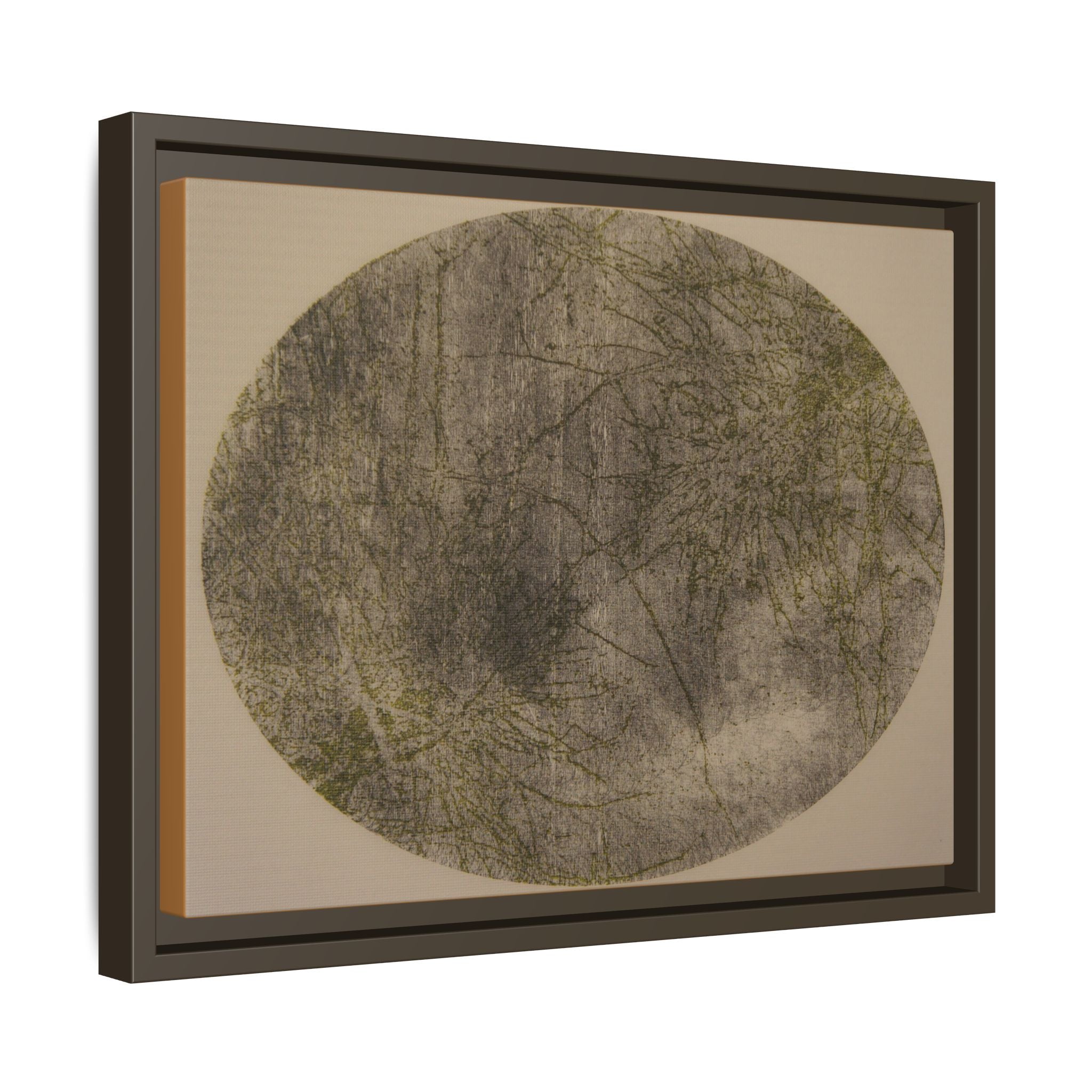 Framed Matte Canvas Art — Textured Abstract Circle Wall Decor - no 43