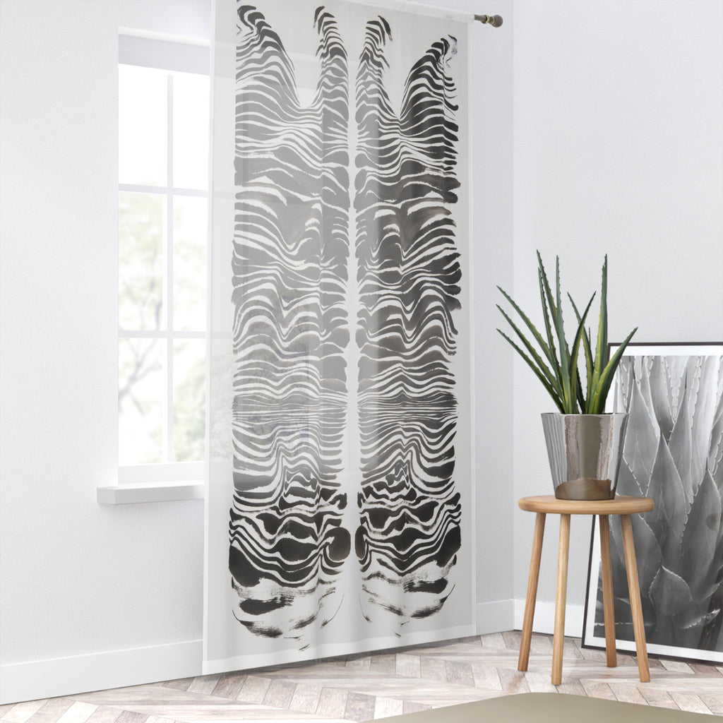 Black & White Abstract Zebra Sheer Curtain