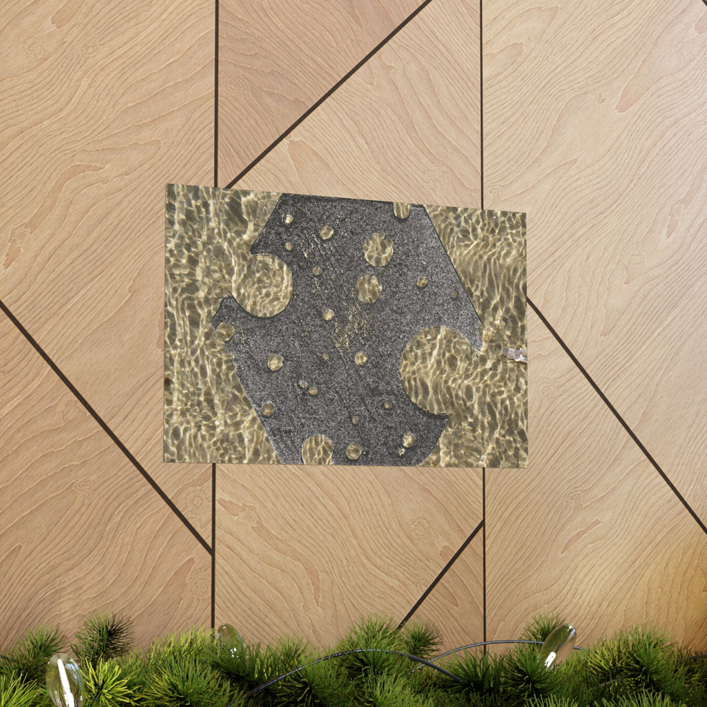 Water Gold Ripple Matte Poster — Horizontale Muurdecoratie 