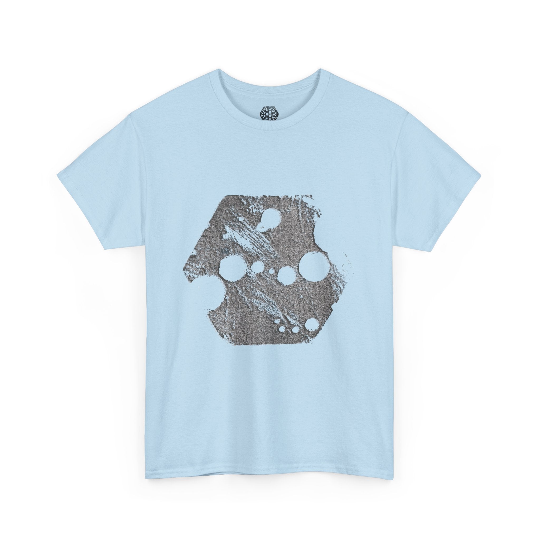 Hexagon Circles Graphic Tee — Digital Manual Print Art