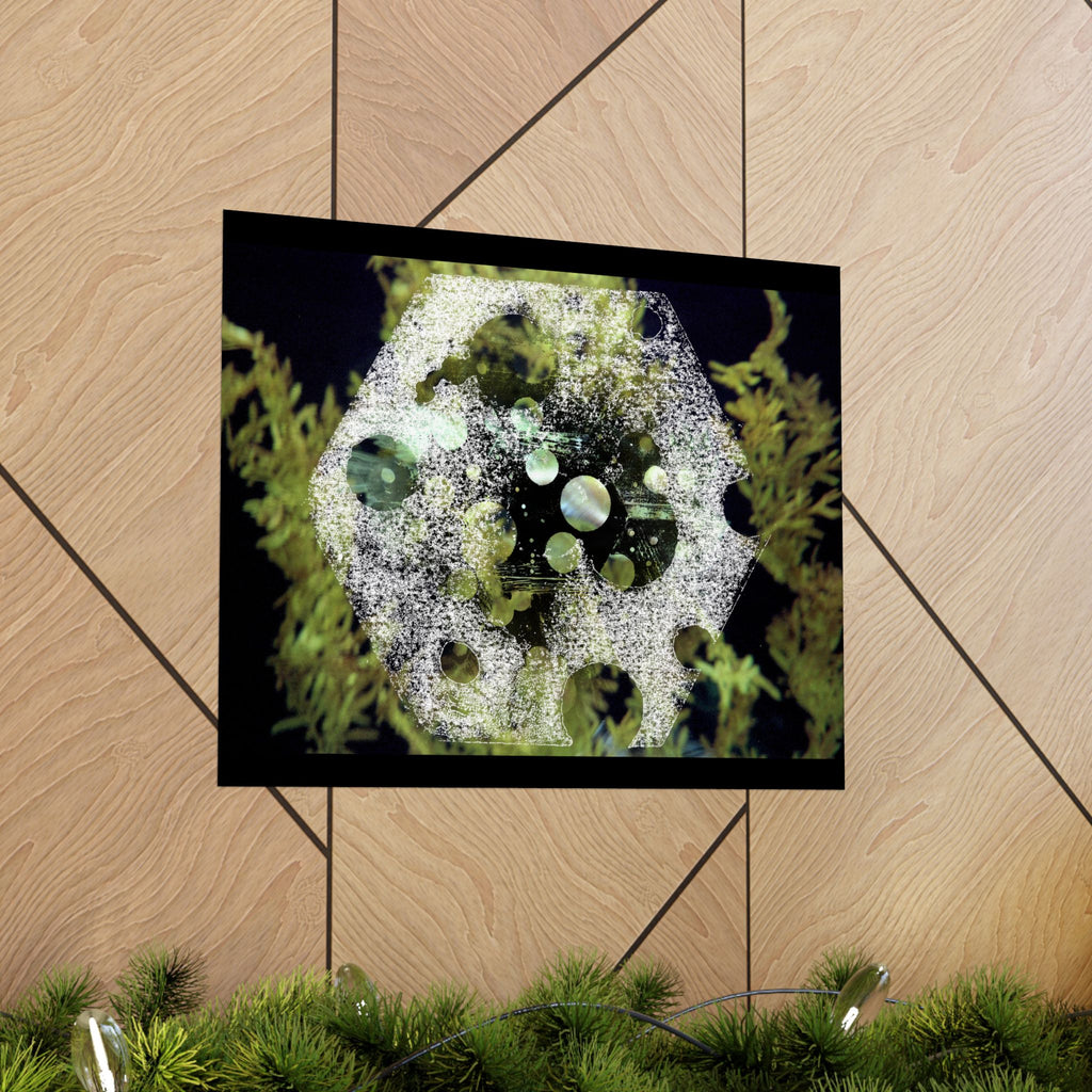 Abstract Green Bubble Matte Poster — Botanical Surreal Horizontal Wall Art