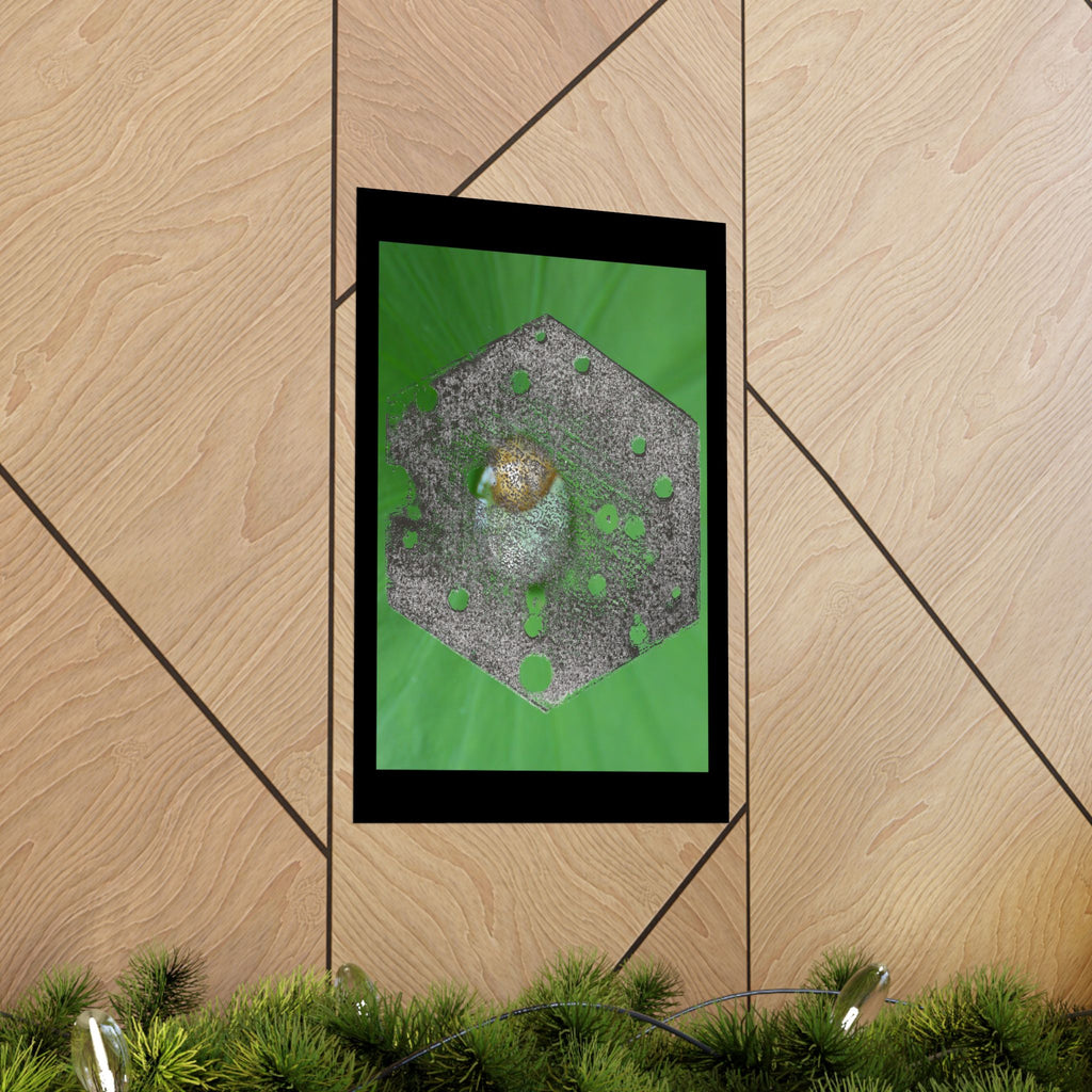 Hexagon Moss Orb Poster | Matte Vertical Botanical Wall Art