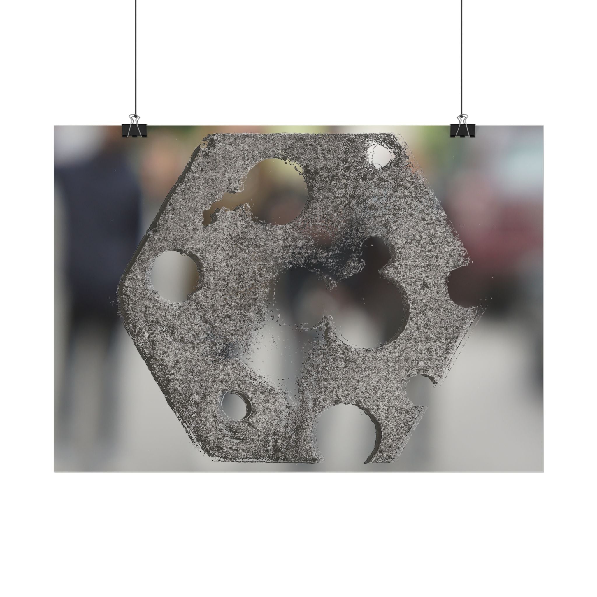 Abstracte industriële metaaltextuur horizontale poster 