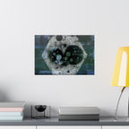 Abstract Hexagon Galaxy Matte Poster — Blue Green Modern Wall Art