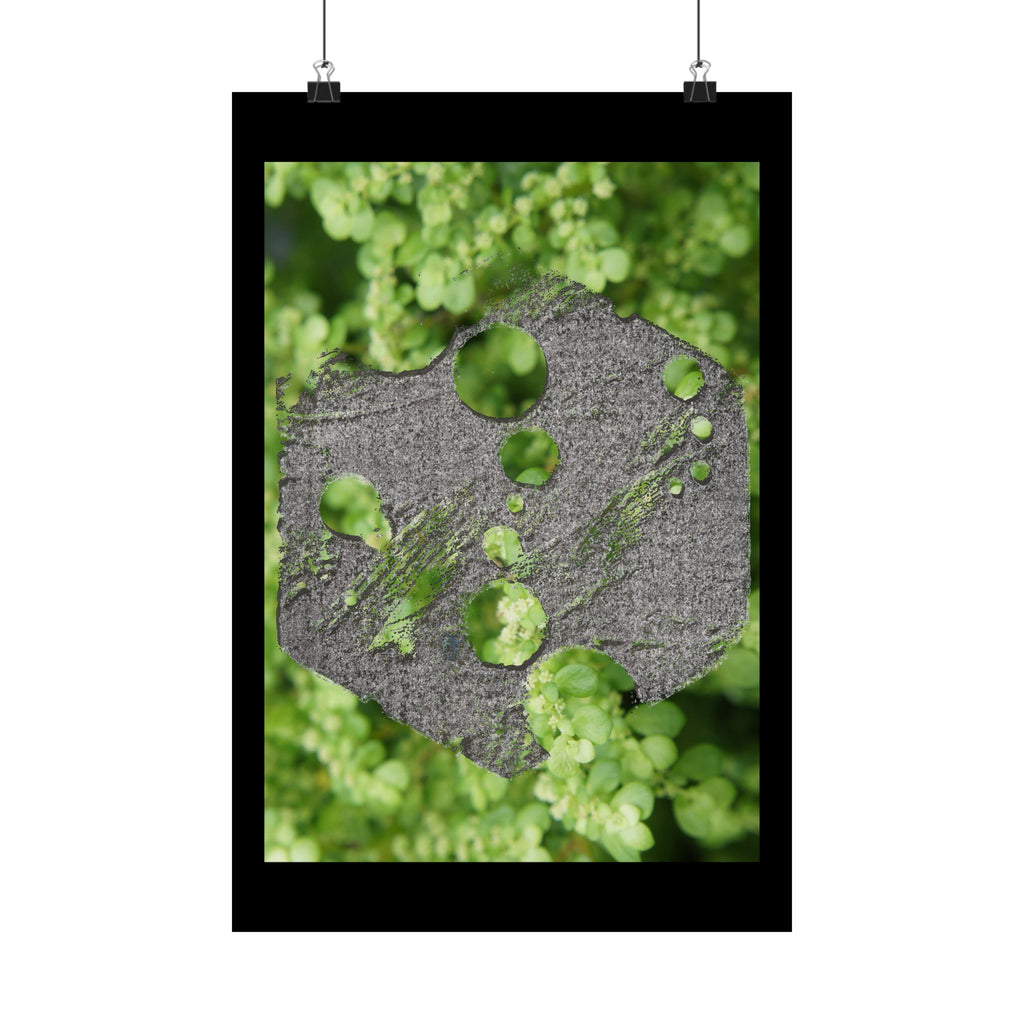 Abstract Moss Heart Matte Poster — Botanical Green Wall Art