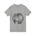Hex Moon Graphic Tee Design Hex15 — Distressed Space Cheese Vintage Astronomy V-Neck T-Shirt