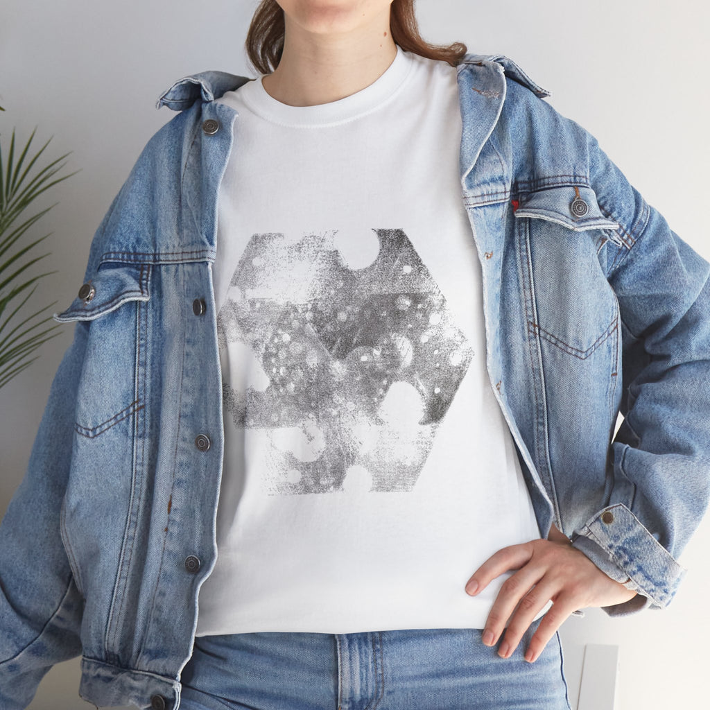Hex Moon Graphic Tee — Distressed Space Cheese Vintage Astronomy T-Shirt