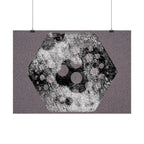 Abstract Hexagon Art Poster — Textured Geometric Horizontal Print