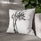 Bamboo Ink Sumi‑Style Square Pillowcase
