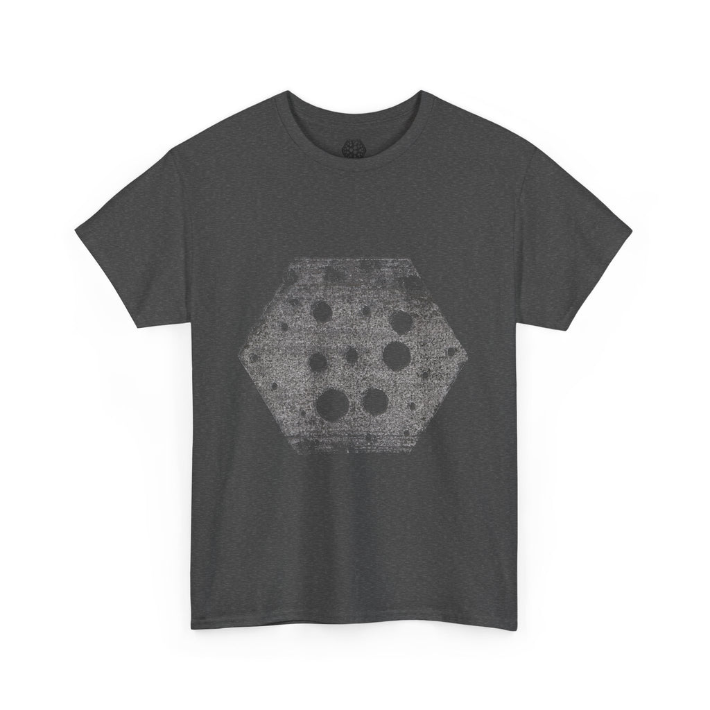 Hexagon Circles Graphic Tee — Digital Manual Print Art