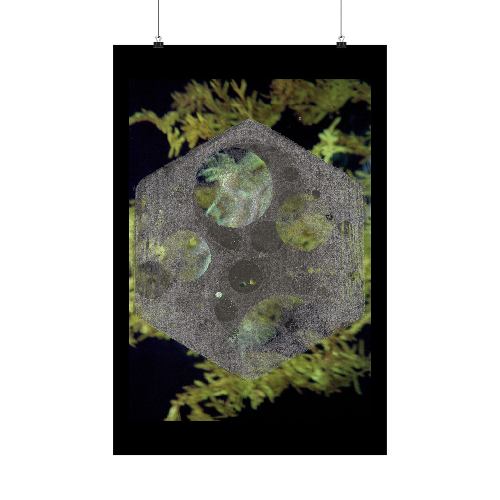 Abstract Hexagon Galaxy Poster — Matte Vertical Art Print