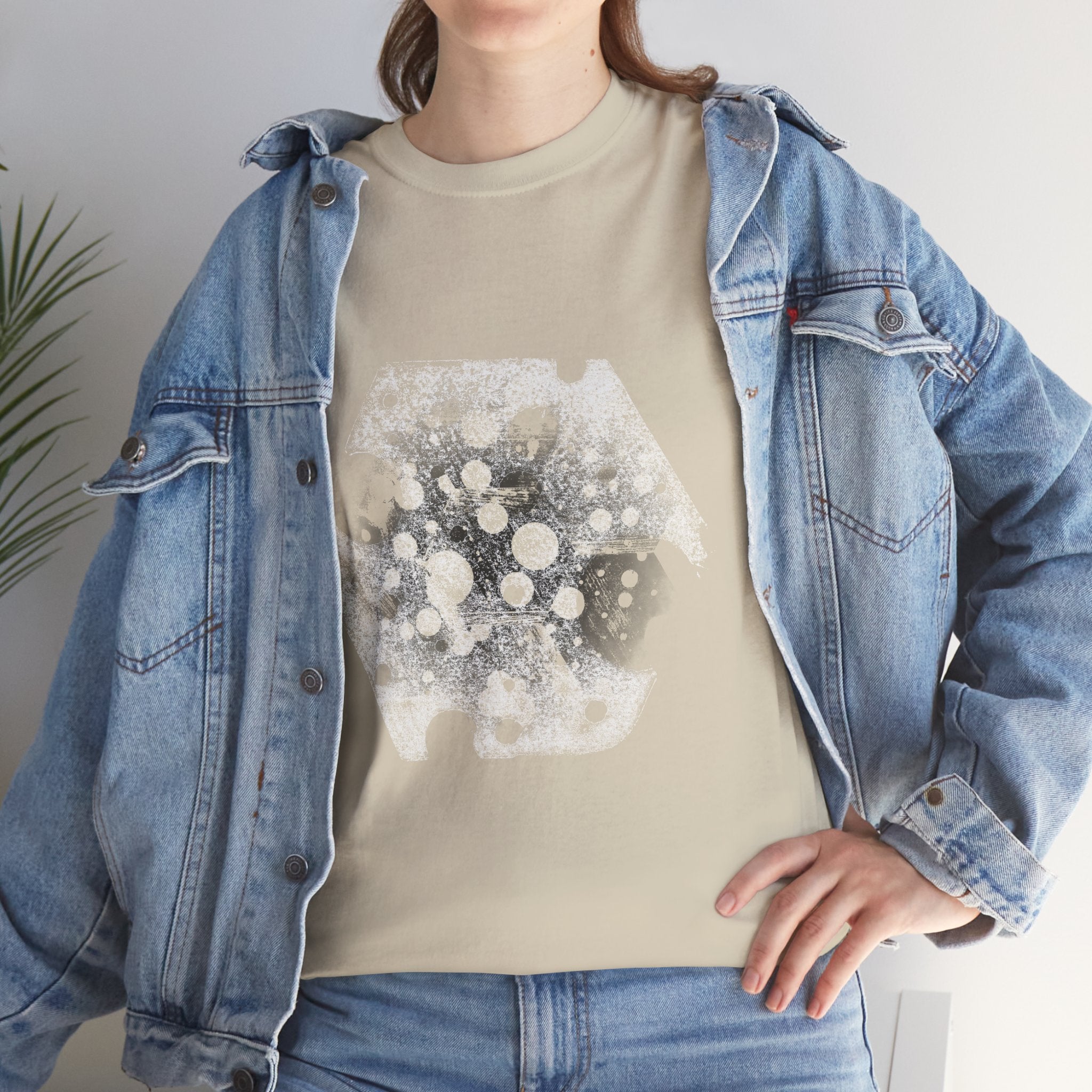 Hex Moon Graphic Tee — Distressed Space Cheese Vintage Astronomy T-Shirt