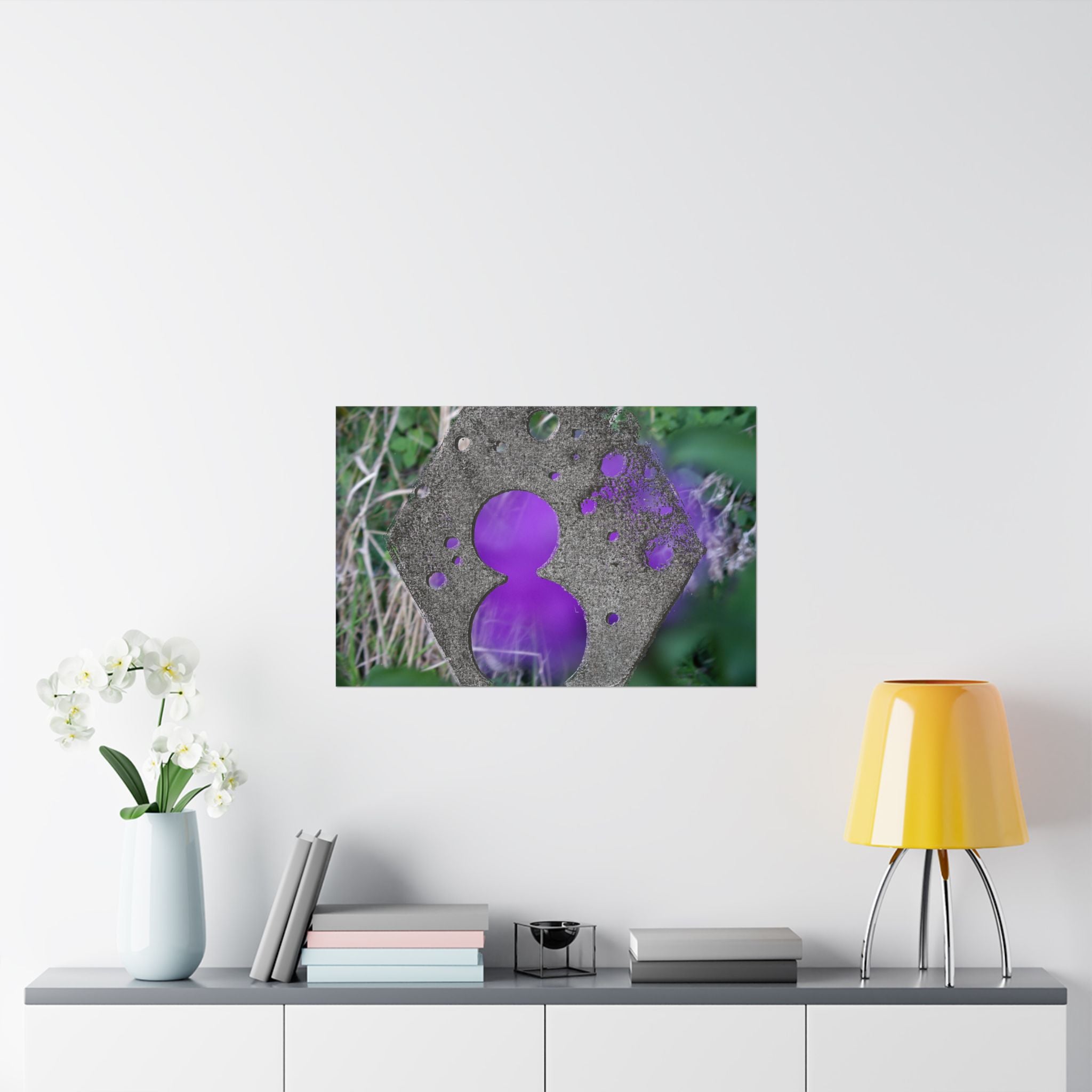 Paarse abstracte bokeh-uitgesneden poster | Matte horizontale poster 