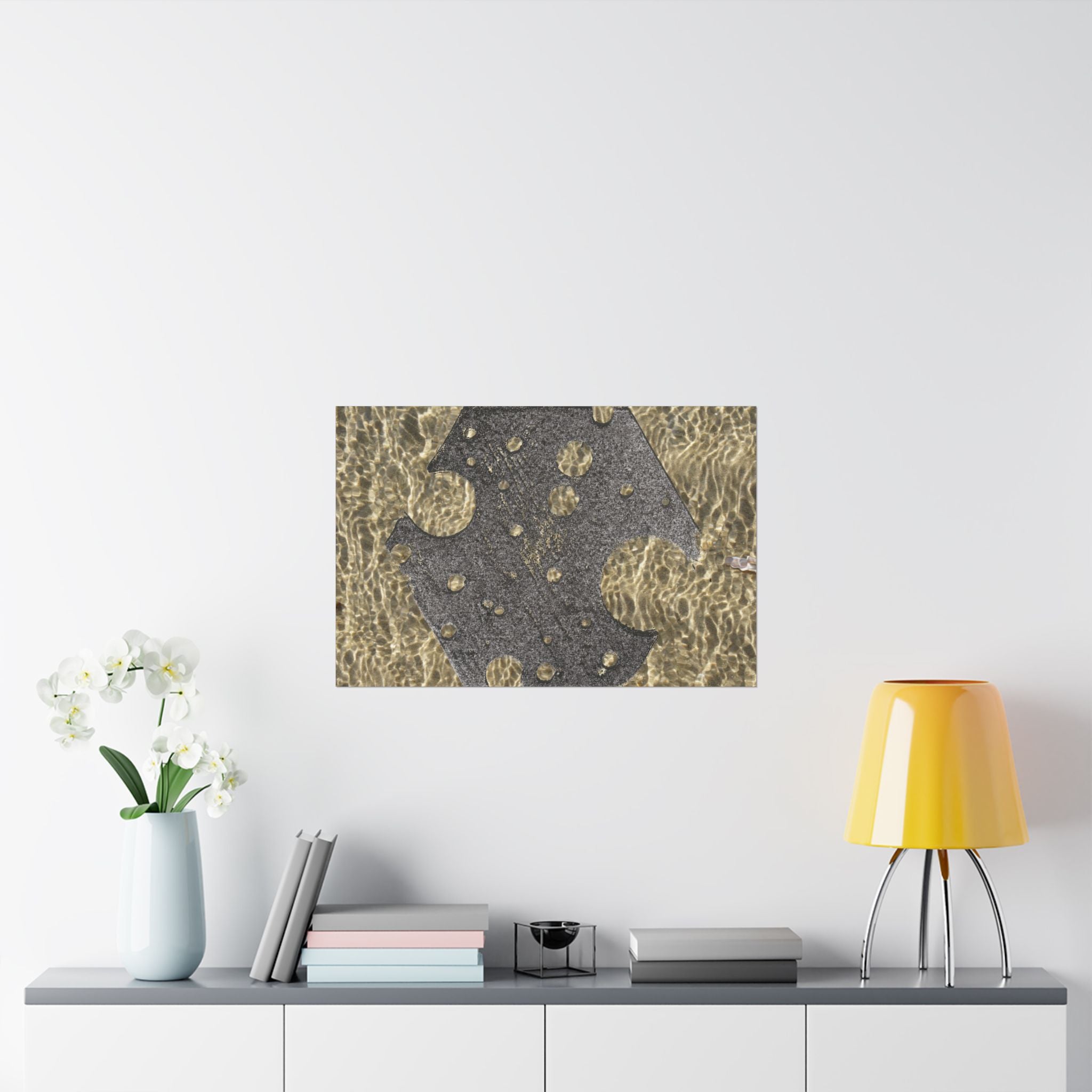 Water Gold Ripple Matte Poster — Horizontale Muurdecoratie 