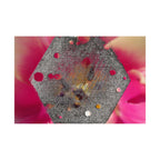 Hexagonale metalen textuurposter | Matte horizontale wanddecoratie, abstracte bloemenachtergrond 