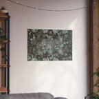 Abstracte zeshoekige poster in aquamatte kleur 
