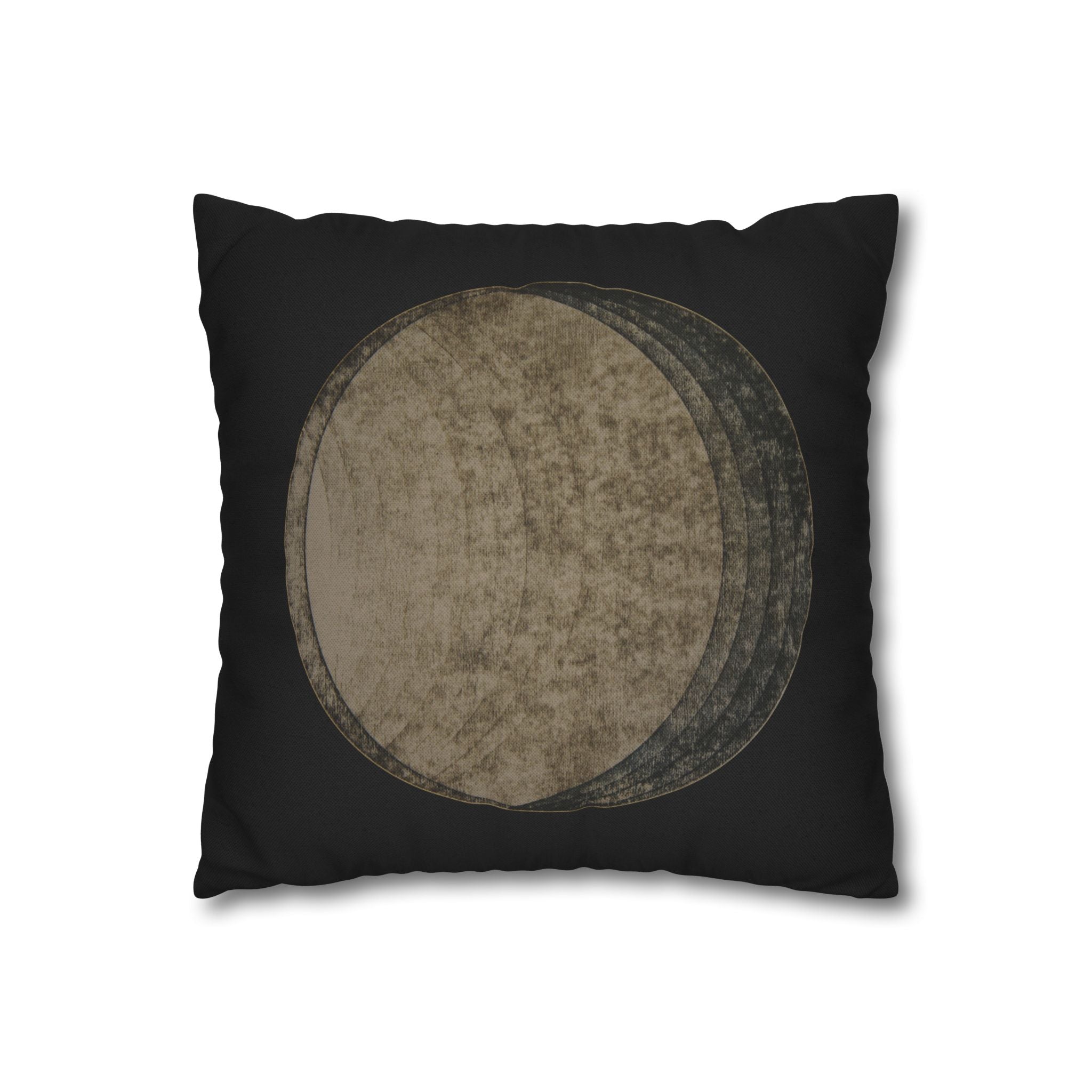 Abstract Moon Phase Pillowcase — Vintage Lunar Circle Decorative Pillow