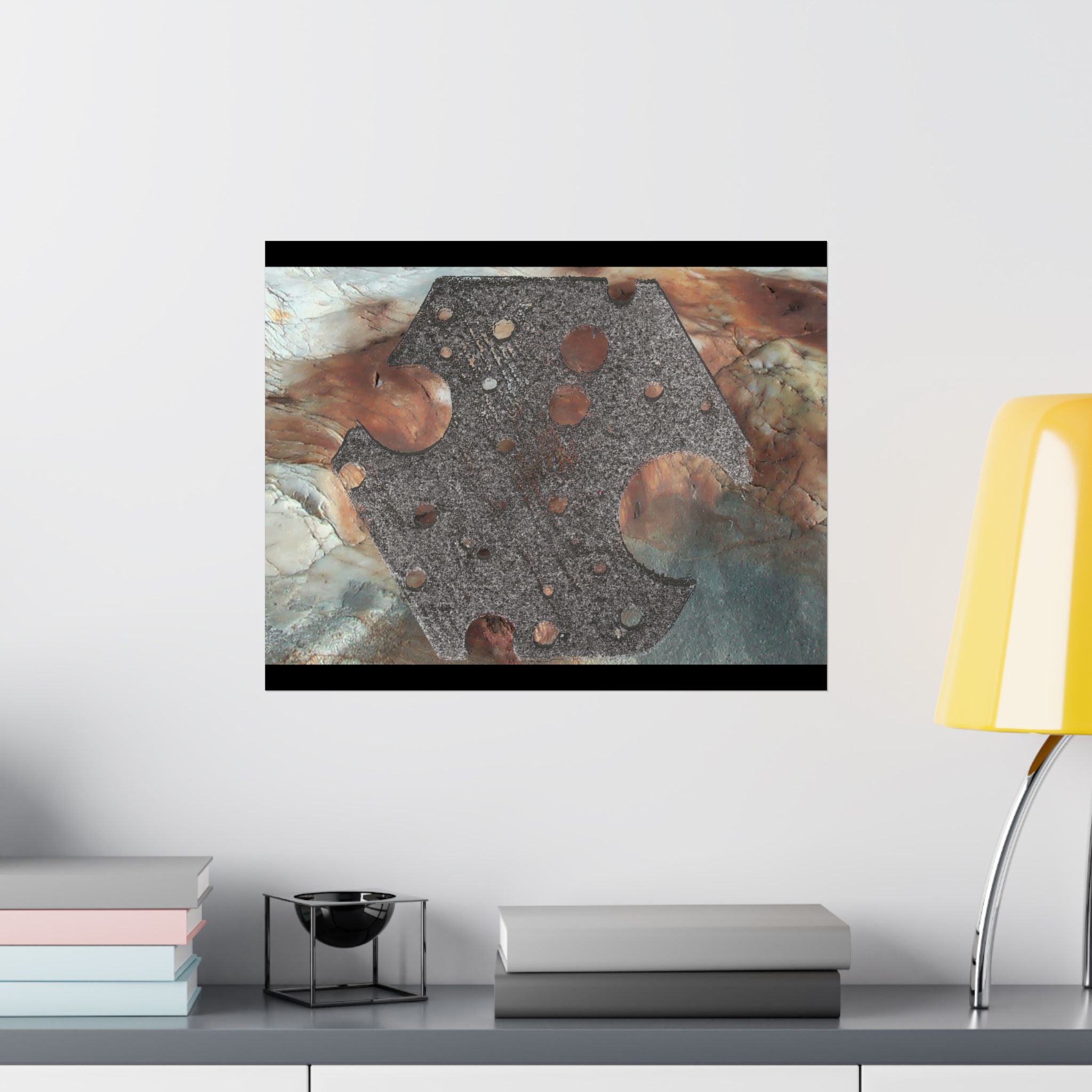 Abstracte poster met geologische textuur — Matte horizontale kunstprint 