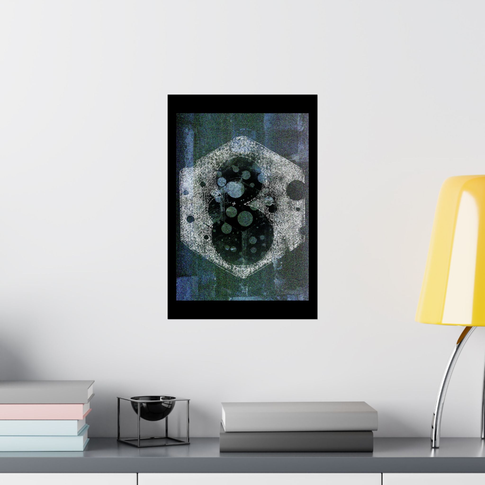 Abstract Hexagon Galaxy Matte Poster — Vertical Modern Wall Art