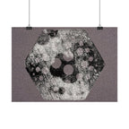 Abstract Hexagon Art Poster — Textured Geometric Horizontal Print