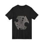 Hex Moon Graphic Tee Design Hex09 — Distressed Space Cheese Vintage Astronomy V-Neck T-Shirt