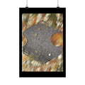 Abstract Geometric Hexagon Art Matte Vertical Poster | Textured Earth Tones
