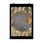 Abstract Geometric Hexagon Art Matte Vertical Poster | Textured Earth Tones