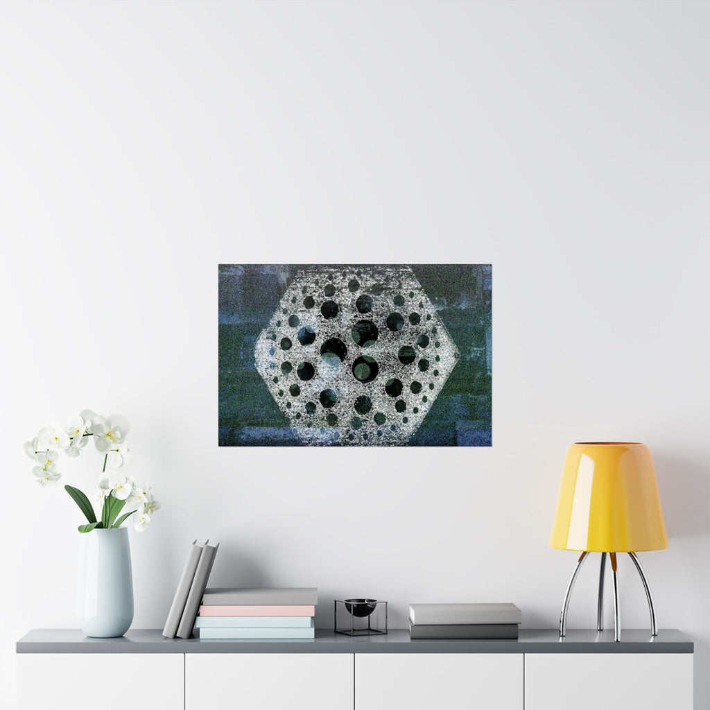 Abstract Geometric Hexagon Poster — Matte Horizontal Wall Art
