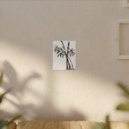 Canvasprint met bamboe-inkt en matte afwerking — Minimalistische Aziatische penseelkunst wanddecoratie 