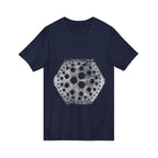 Hex Moon Graphic Tee Design Hex26 — Distressed Space Cheese Vintage Astronomy V-Neck T-Shirt