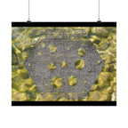 Abstracte geode matte horizontale poster — Gele kristaltextuur wanddecoratie 