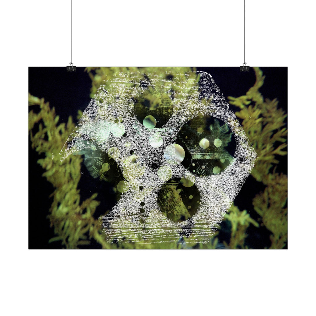 Abstract Green Coral Reef Poster — Ocean-Inspired Horizontal Wall Art