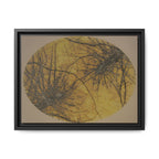 Framed Matte Canvas Art, no 45 — Twin Tree Wood-Carving Reproduction (Black, Bold Gold & Matte Goldenrod)