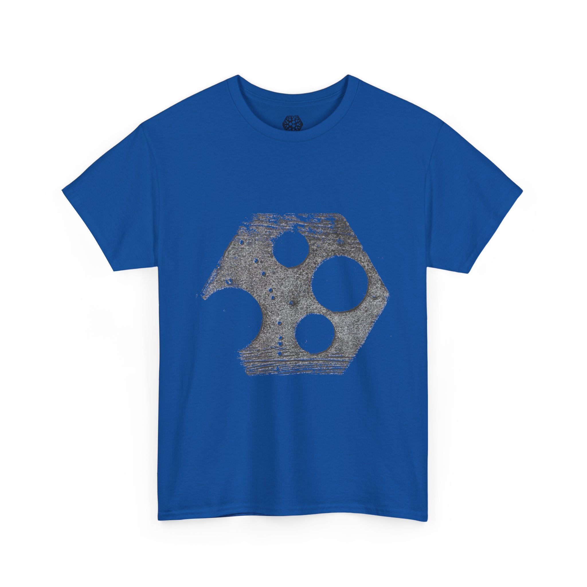 Hexagon Circles Graphic Tee — Digital Manual Print Art