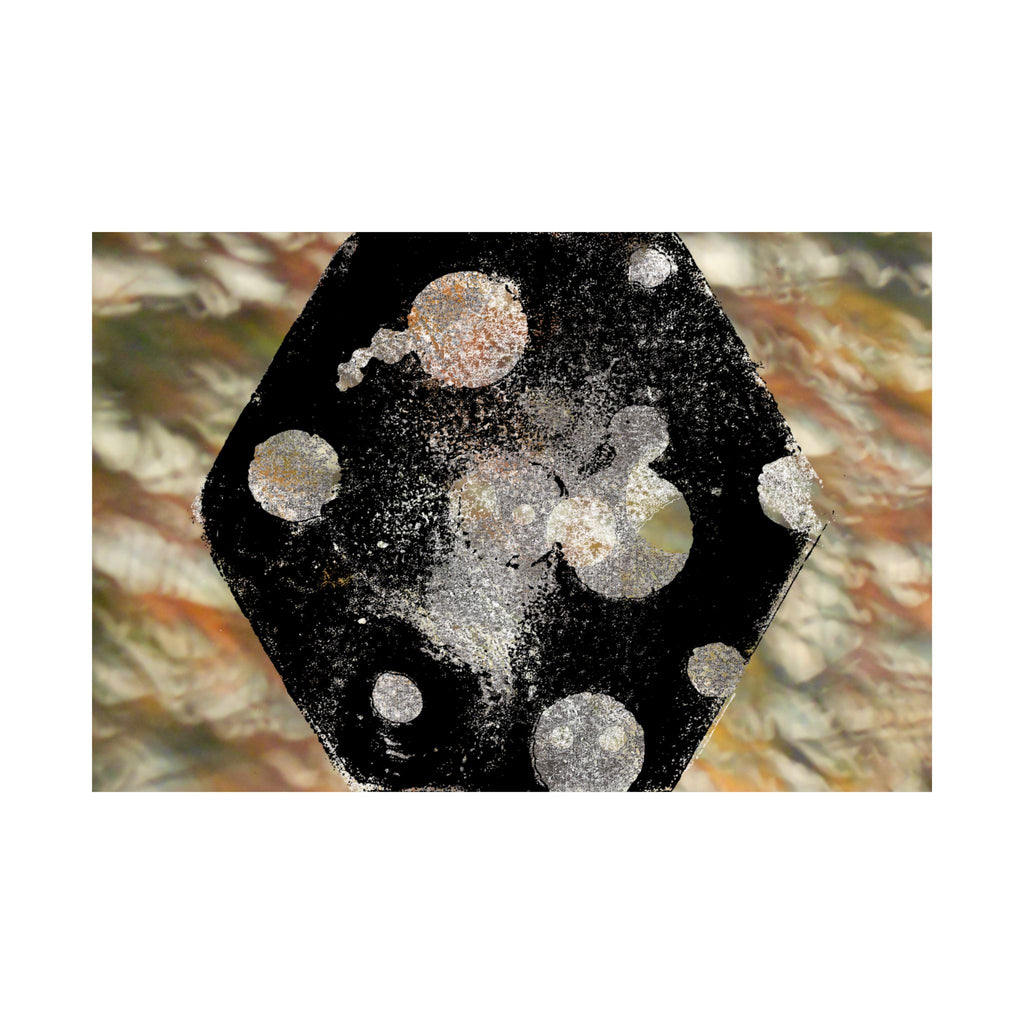 Abstract Cosmic Hex Matte Poster — Planetary Dots Wall Art