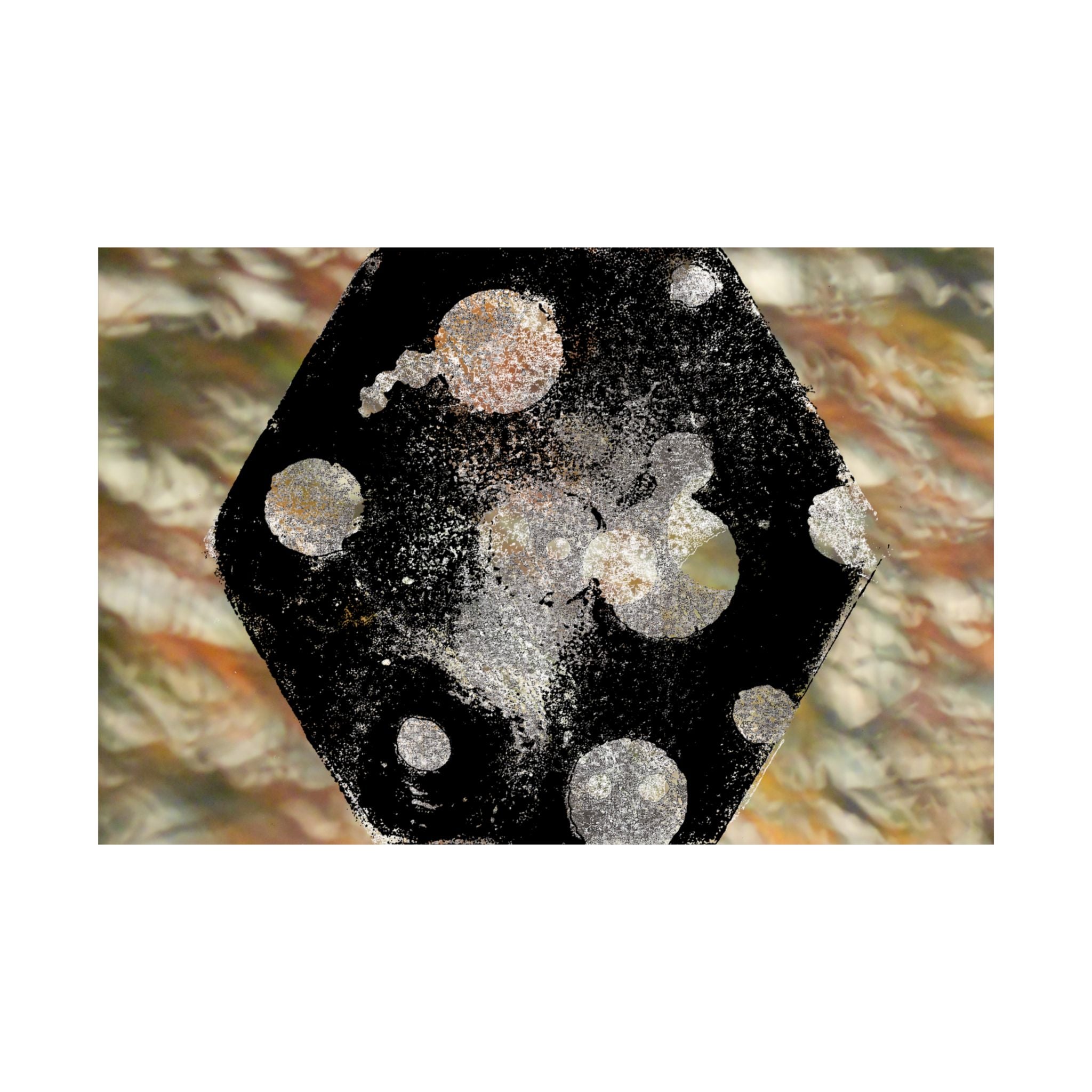 Abstract Cosmic Hex Matte Poster — Planetary Dots Wall Art
