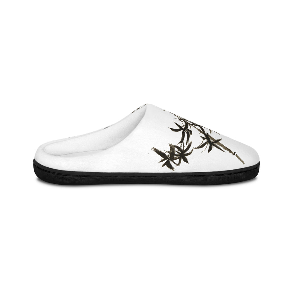 Bamboo Brushstroke Women's Indoor Slippers — Cozy Asian-Inspired House Shoes