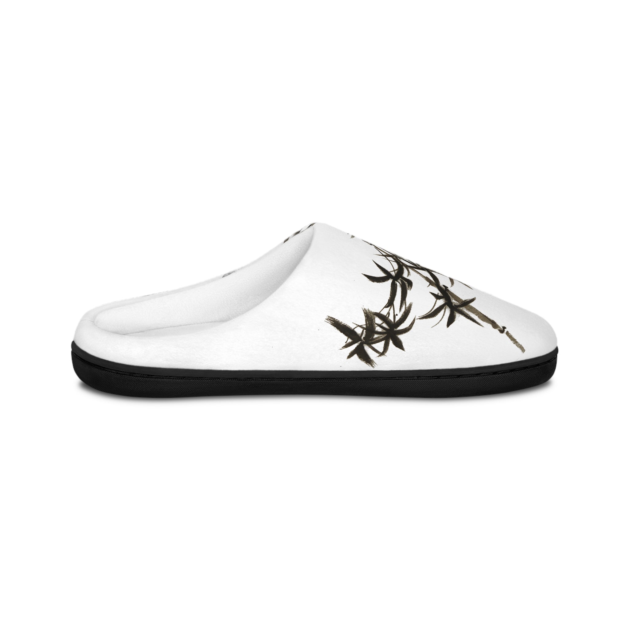 Bamboo Brushstroke Women's Indoor Slippers — Cozy Asian-Inspired House Shoes