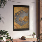Rusty Hexagon Stencil Poster Matte Vertical Poster | Industrial Abstract Wall Art