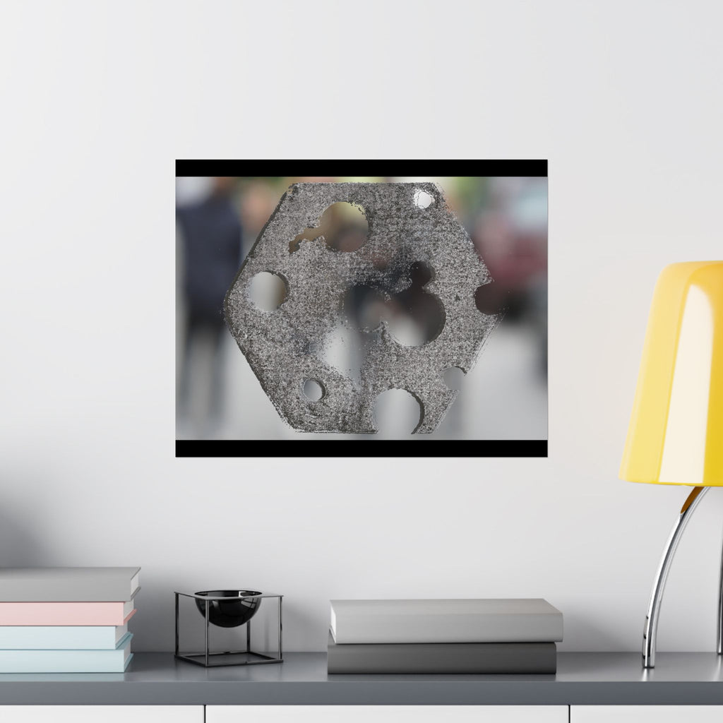 Abstracte industriële metalen textuur matte horizontale poster 