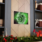 Abstract Neon Green Hexagon Matte Poster — Geometric Sci‑Fi Wall Art