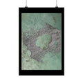 Patina Abstract Texture Matte Vertical Poster | Green Rust Industrial Wall Art
