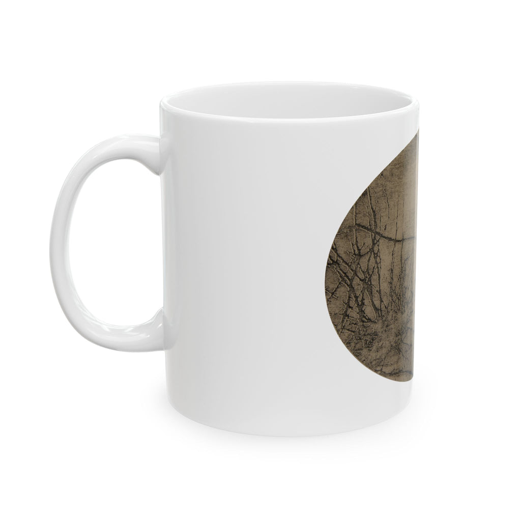 Rustic Tree Silhouette Ceramic Mug — Vintage Sepia Nature Coffee Cup - no 36