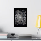 Abstract Geometric Dot Matte Poster — Monochrome Hex Pattern Wall Art