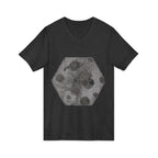 Hex Moon Graphic Tee Design Hex14 — Distressed Space Cheese Vintage Astronomy V-Neck T-Shirt