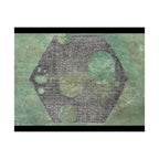 Geometric Hexagon Moon Art Matte Horizontal Poster | Green Abstract Celestial Print