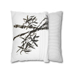 Bamboo Ink-Brush Square Pillowcase — Minimal Asian-Inspired Decorative Pillow Cover