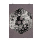Abstracte zeshoekige kunstposter — Verticale print met grunge-textuur 