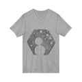 Hex Moon Graphic Tee — Distressed Space Cheese Vintage Astronomy V-Neck T-Shirt