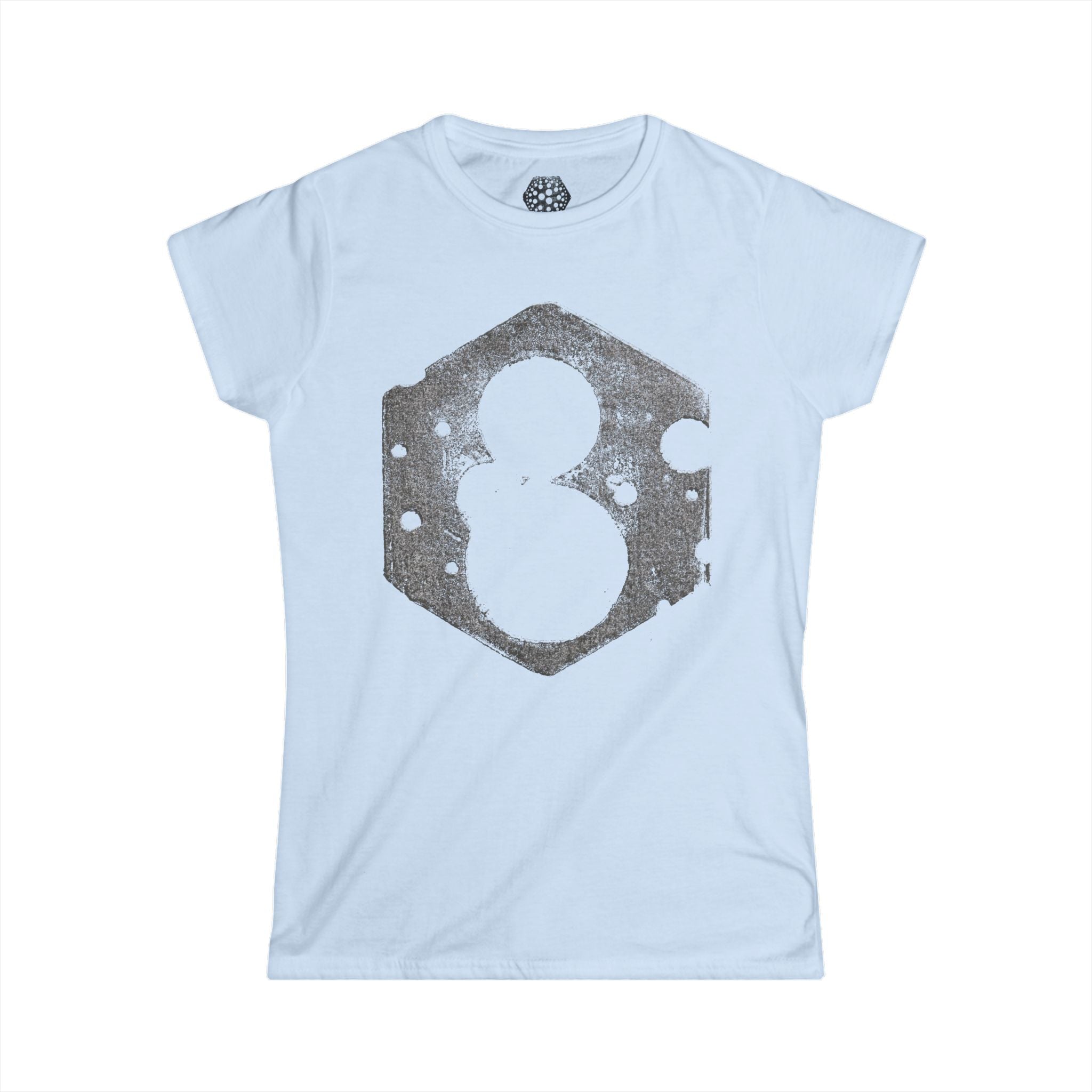 T-shirt met sneeuwpop en zeshoekige print — Damesshirt voor de wintervakantie 